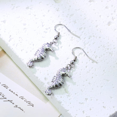 NJ - Stainless Steel Seahorse Earrings