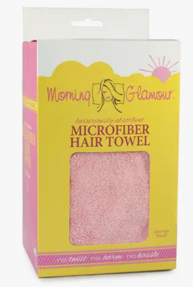 MG - Microfiber Hair Towel - Pink, Silver, White