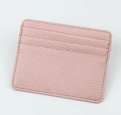 NJ -PU Leather Unisex Card Holder - Pink, Blue, Black