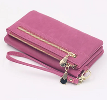 Load image into Gallery viewer, NJ - PU Leather Women&#39;s Wallet - Pink, Blue, Brown, Black