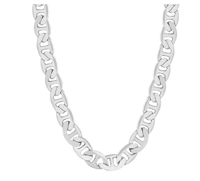 NJ - Titanium Steel Plated 18K Gold Plated Necklace - Silver