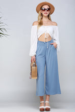 Load image into Gallery viewer, Ninexis - Smock Waist Gaucho Pants - Black or Denim Blue