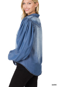 Zen - Chambray Balloon Sleeve Top