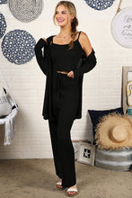 Load image into Gallery viewer, Ninexis - PLUS Tank, Pants, &amp; Cardigan Set - Black