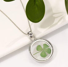Load image into Gallery viewer, ER - Four Leaf Clover Round Pendant Necklace