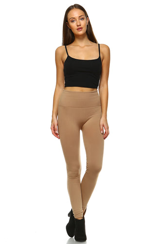 JAY - One Size Tummy Control Leggings - Beige
