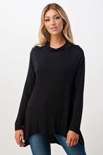 Load image into Gallery viewer, JAY - Mock Cowl Neck Long Sleeve Top - Black