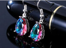 Load image into Gallery viewer, SUP - Teardrop Blue &amp; Pink Oil Spill Earrings