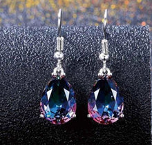 Load image into Gallery viewer, SUP - Teardrop Blue &amp; Pink Oil Spill Earrings