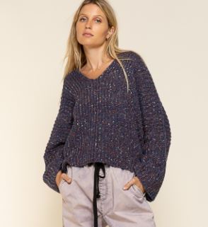 POL - Blueberry Multi Colored Sweater