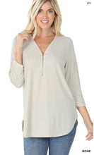 Load image into Gallery viewer, ZEN - ITY Front Zip Top (Dusty Blush, Eggplant, Lite Green, Bone) Small - XL