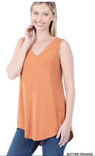 Load image into Gallery viewer, ZEN - Luxe Sleeveless V-Neck Hi/Low Top - Orange, Rose, Banana