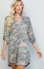 Load image into Gallery viewer, HEIM - Camo Mandarin Collar Rollup Sleeve