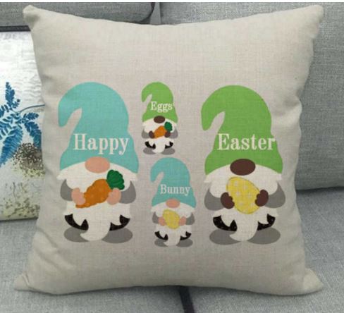 SUP - Linen Easter 4 Gnome Pillow Case - Cloud Grey