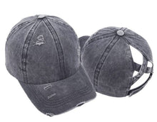 Load image into Gallery viewer, SUP - Ponytail Baseball Cap (Gray, Black, Blue)