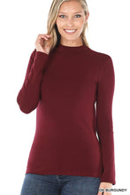 Load image into Gallery viewer, ZEN - Mock Neck Long Sleeve Top - Multi (Burgundy, Rust)