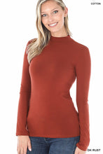 Load image into Gallery viewer, ZEN - Mock Neck Long Sleeve Top - Multi (Burgundy, Rust)