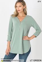 Load image into Gallery viewer, ZEN - ITY Front Zip Top (Dusty Blush, Eggplant, Lite Green, Bone) Small - XL