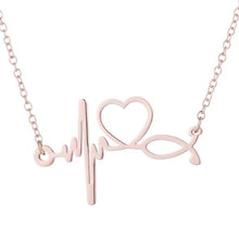 Load image into Gallery viewer, NJ - Heartbeat, Heart, &amp; Fish Stainless Steel Necklace - Silver