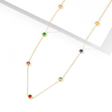Load image into Gallery viewer, NJ - Zircon Inlaid Clavicle Chain Titanium Steel Necklace