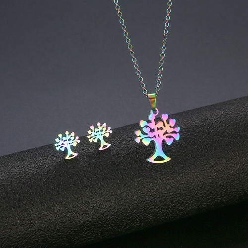 NJ - Tree of Life Colorful Stainless Steel Set