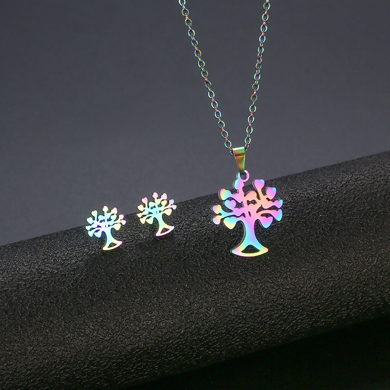 NJ - Tree of Life Colorful Stainless Steel Set