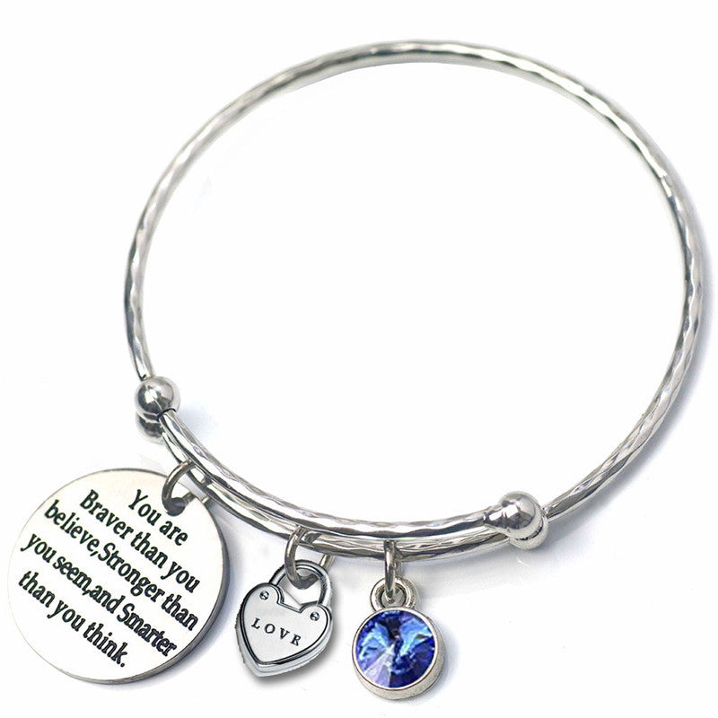 NJ - Adjustable Inspirational Bracelet - Pink, Dark Blue, Lite Blue, White, Green