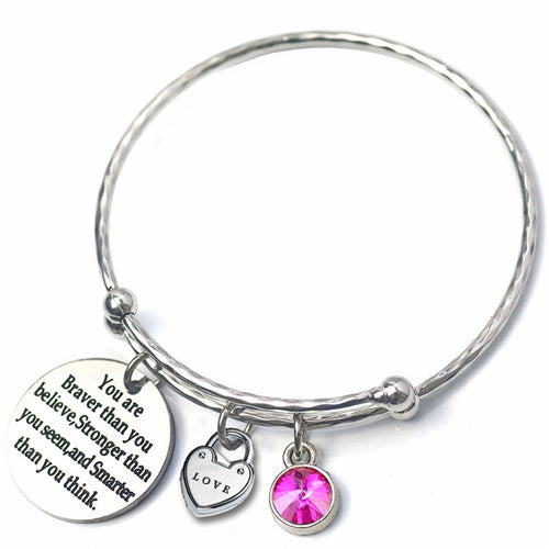 NJ - Adjustable Inspirational Bracelet - Pink, Dark Blue, Lite Blue, White, Green