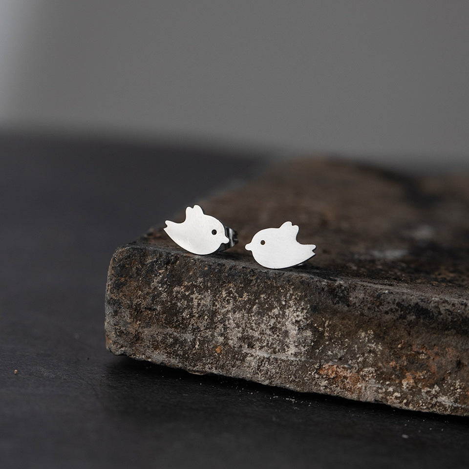 NJ - Stainless Steel Post Back Earrings (Mermaid, Whale, Crab, Flamingo, Bird, Bees)