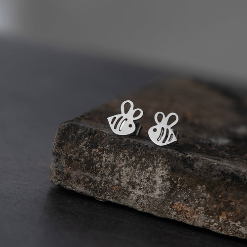 NJ - Stainless Steel Post Back Earrings (Mermaid, Whale, Crab, Flamingo, Bird, Bees)