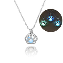 Load image into Gallery viewer, NJ - Illuminating Paw Necklace - (Blue, Lite Blue, Yellow-Green)