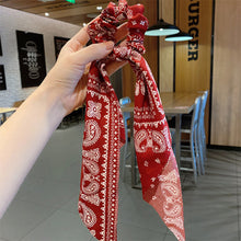 Load image into Gallery viewer, NJ - Bandana Streamer Scrunchies - Red, Black, Blue, White