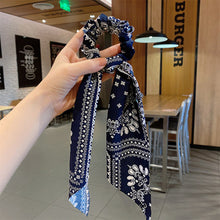 Load image into Gallery viewer, NJ - Bandana Streamer Scrunchies - Red, Black, Blue, White