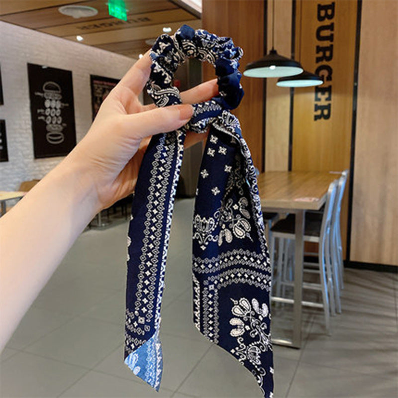 NJ - Bandana Streamer Scrunchies - Red, Black, Blue, White