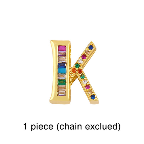 DD - Initial Rhinestone Charms (fits bracelet or necklace)