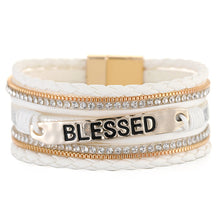 Load image into Gallery viewer, NJ - Leather Multi-Layer Blessed Magnetic Bracelet - Multiple Color Options