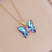 Load image into Gallery viewer, NJ - NEW Gradient Glass Butterfly Pendant Necklace - Multi Colors Avallable
