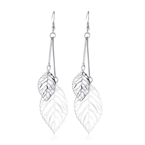 NJ - SS Leaf Earrings