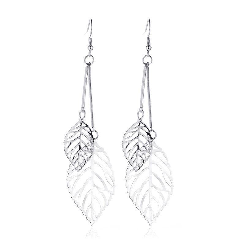 NJ - SS Leaf Earrings