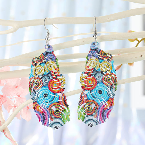 NJ - Peacock Multi Color Earrings