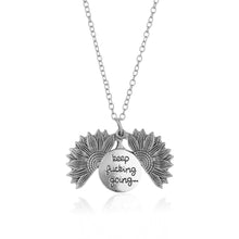 Load image into Gallery viewer, NJ - Sunflower Hidden Message Pendant - Silver