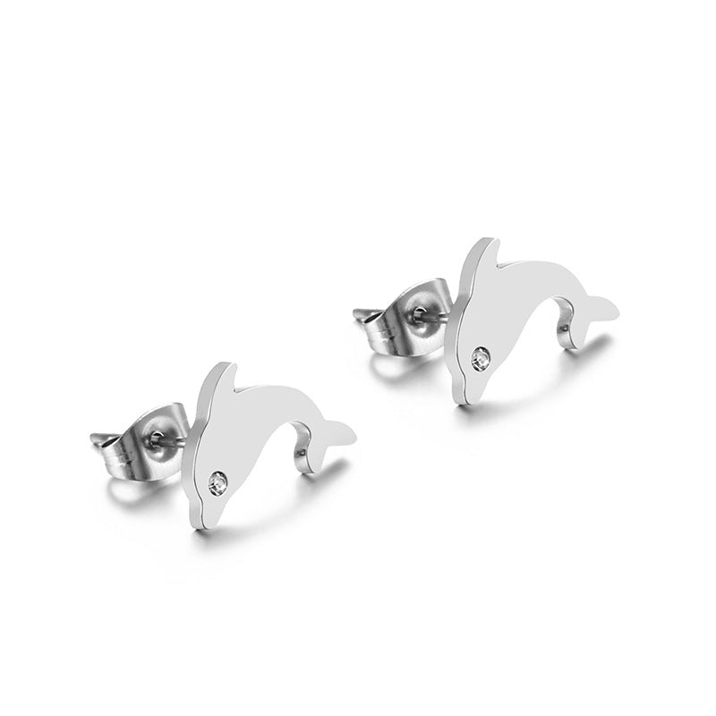 ER - Titanium Dolphin Stud Earrings