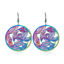 Load image into Gallery viewer, NJ - Colorful Hollow Leaf Earring