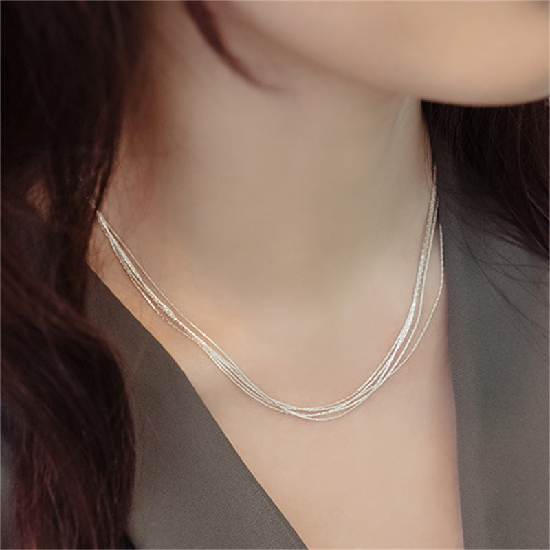 NJ - S925 Sterling Silver Line Necklace