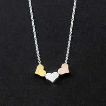 Load image into Gallery viewer, NJ - 3 Heart Stainless Steel Multi Metal Necklace