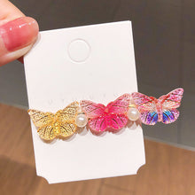Load image into Gallery viewer, NJ - 3 Butterfly Oil Drop Hair Clips - Multiple Syles