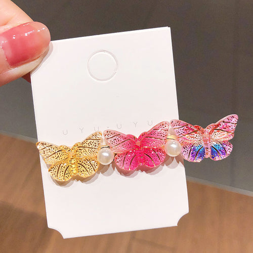 NJ - 3 Butterfly Oil Drop Hair Clips - Multiple Syles