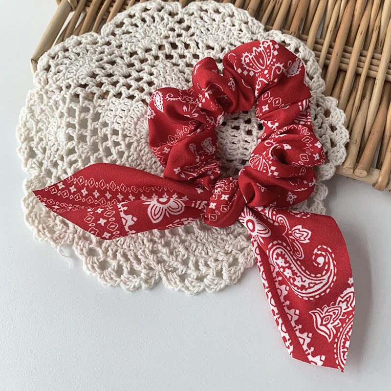 NJ - Ribbon Scrunchies - Bandana (Red, Blue, Black, White)