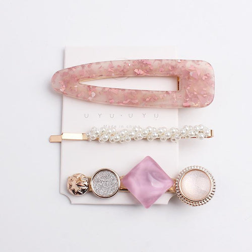 NJ  - 3 Pack Hair Clip - Pink