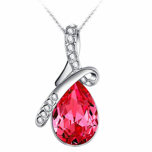 NJ - Angel Tear Red Zircon Necklace